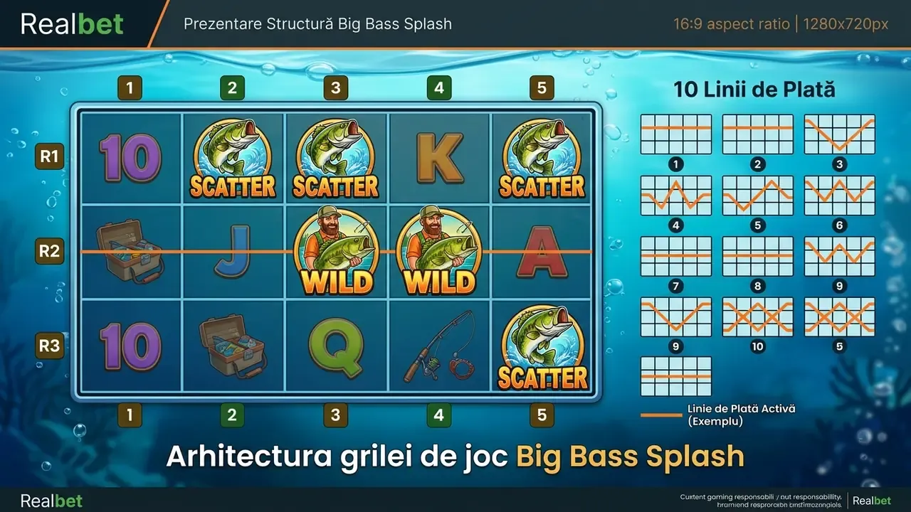 Big Bass Splash slot 5x3 grila si linii de plata