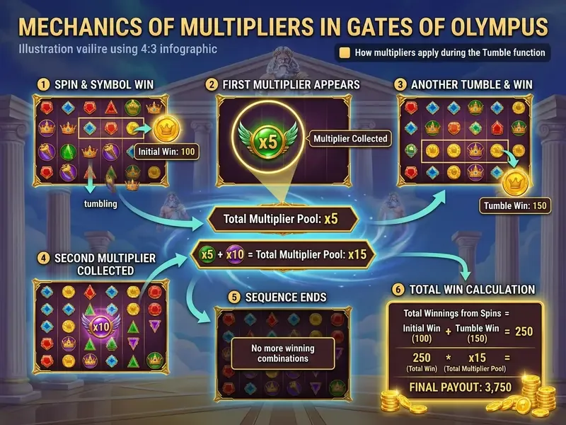 Mecanica de adunare a multiplicatorilor Gates of Olympus